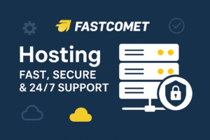 FastComet Hosting servers with secure 24/7 support and 99.9% uptime