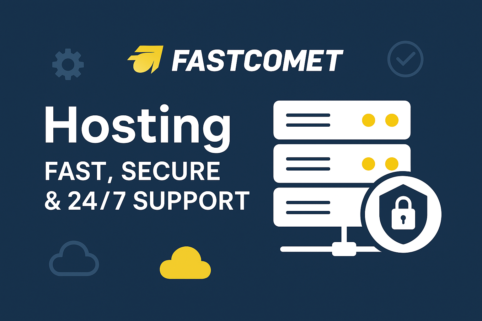FastComet Hosting servers with secure 24/7 support and 99.9% uptime