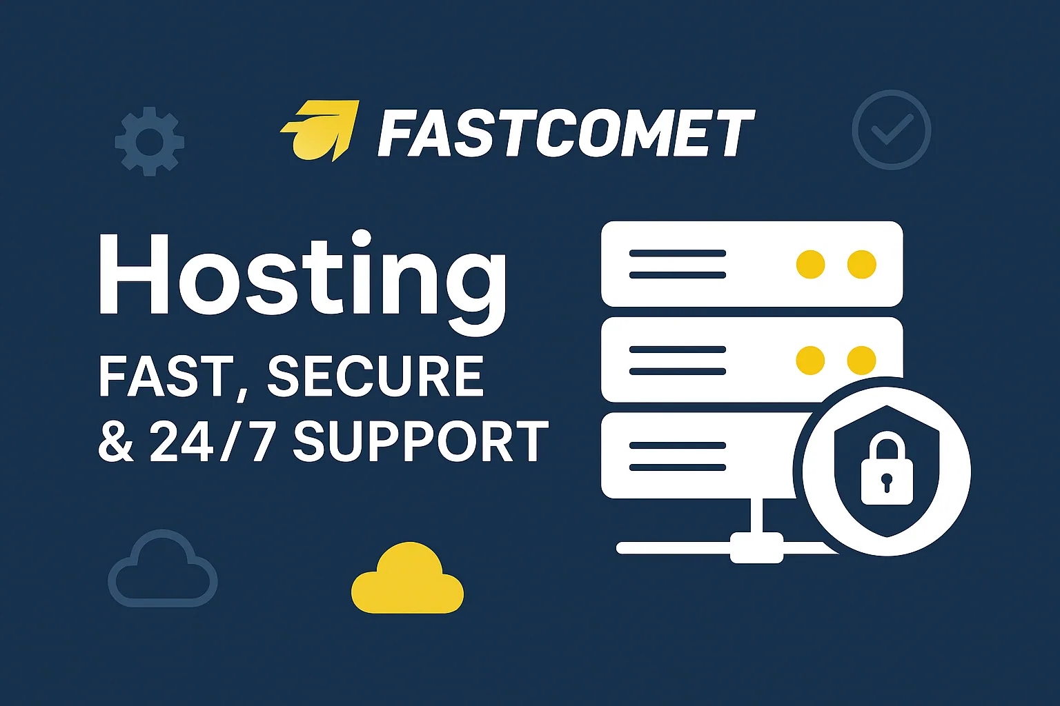 FastComet Hosting servers with secure 24/7 support and 99.9% uptime